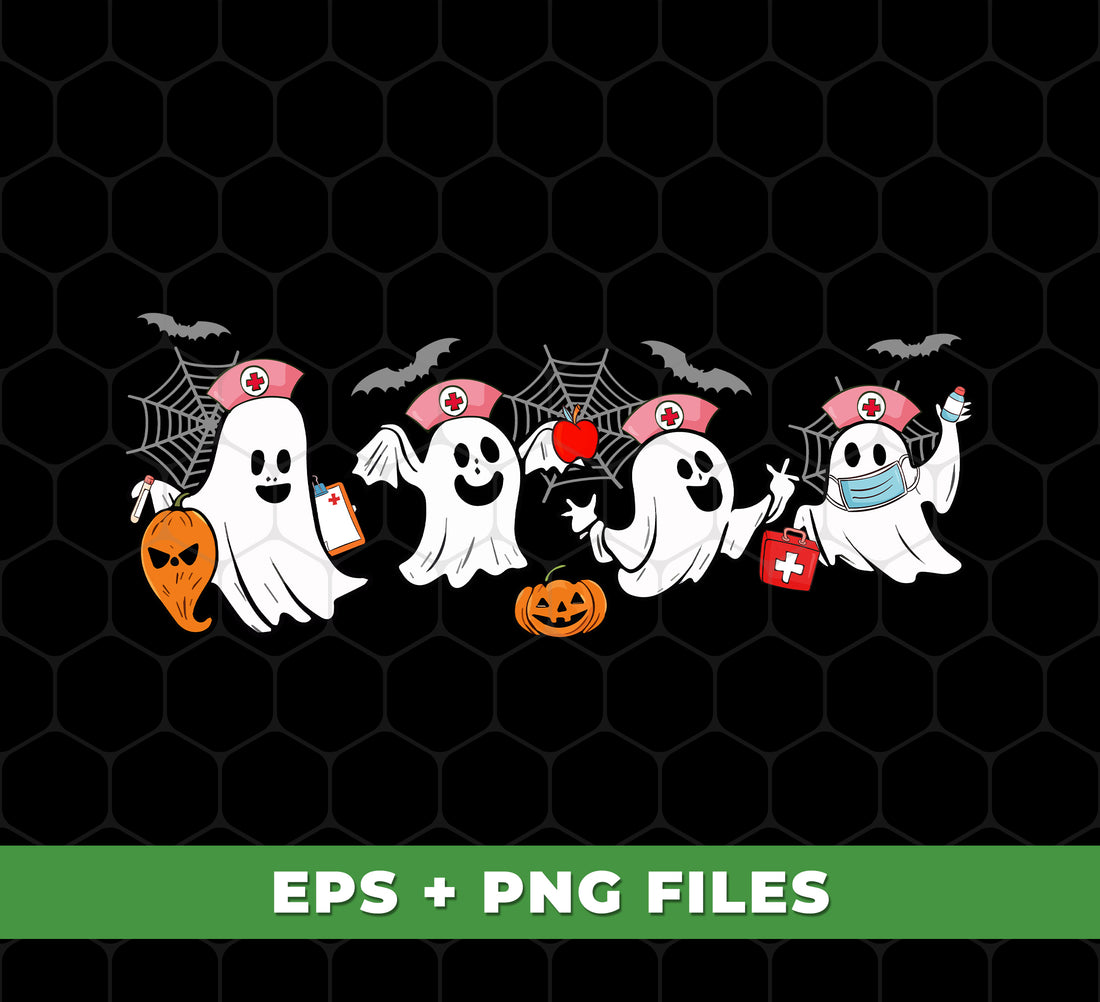 Halloween Nurse, Ghost Nurse, Happy Halloween, Ghost Nurse Halloween, Cute Ghost, Digital Files, Png Sublimation