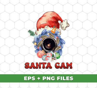 Santa Camera, Love Santa, Merry Christmas, Xmas Lover, Cute Santa Claus, Digital Files, Png Sublimation