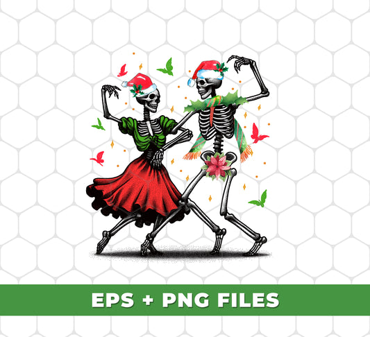 Dancing Couple, Skeleton Couple, Spooky Christmas, Holiday Vibe, Digital Files, Png Sublimation