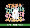 Thick Thighs Spooky Vibes, Cute Boo, Cute Ghost, Trendy Halloween, Happy Halloween, Digital Files, Png Sublimation