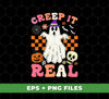 Creep It Real, Groovy Halloween, Cute Boo, Head Pumpkin, Skull, Digital Files, Png Sublimation