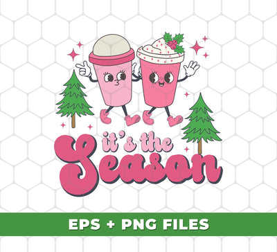 It's The Season, Tis The Season, Pink Christmas, Xmas Cup, Digital Files, Png Sublimation