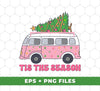 Tis The Season, Christmas Bus, Pink Christmas, Bus Bring Xmas Tree, Digital Files, Png Sublimation