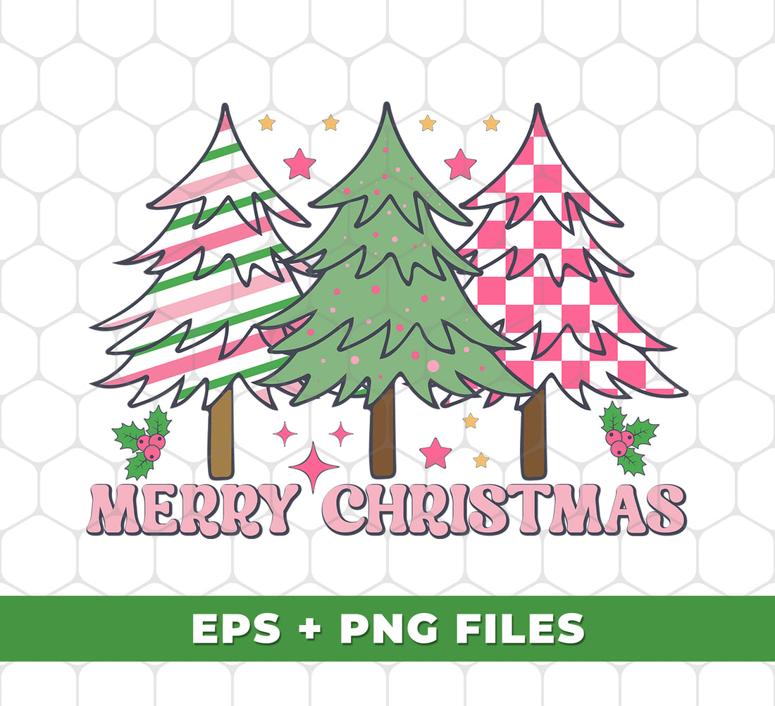 Pink Christmas, Christmas Tree, Pink Plaid Xmas Tree, Digital Files, Png Sublimation