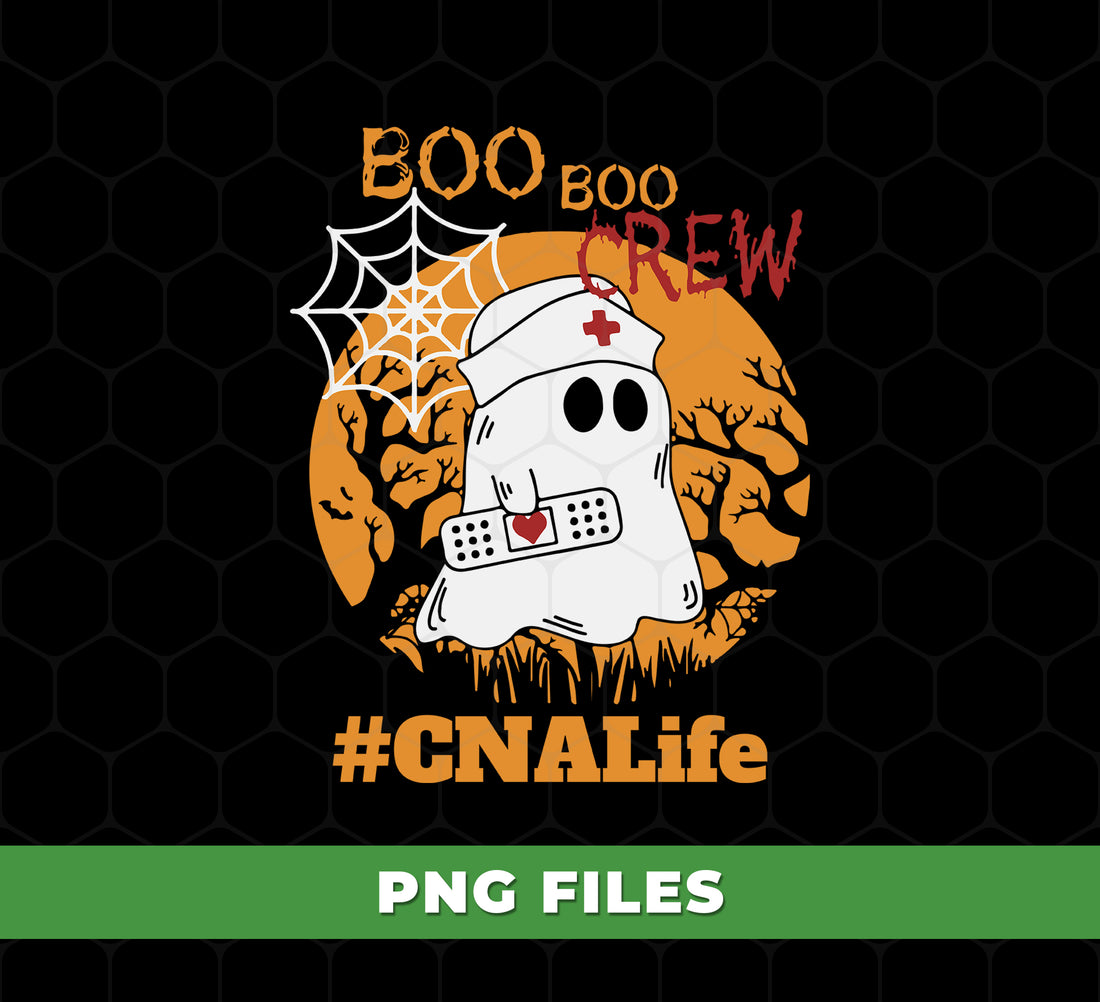 Boo Boo Crew CNA Life Ghost Png, Funny Nurse Halloween Png, Spooky Nurse Ghost Clipart Png, Halloween CNA Sublimation Design PNG File