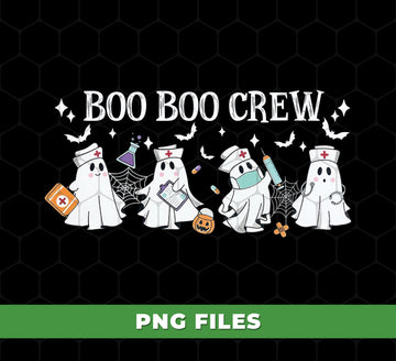 Boo Boo Crew PNG, Halloween Nurse Ghost Sublimation, Medical Boo Crew PNG, Cute Ghost Doctor Clipart, Spooky Healthcare Sublimation