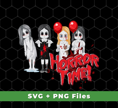 Horror Time, Horror Nigth, Happy Halloween, Cute Ghost, Svg Files, Png Sublimation