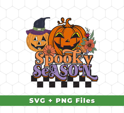 Spooky Season, Pumpkin Halloween, Groovy Halloween, Svg Files, Png Sublimation