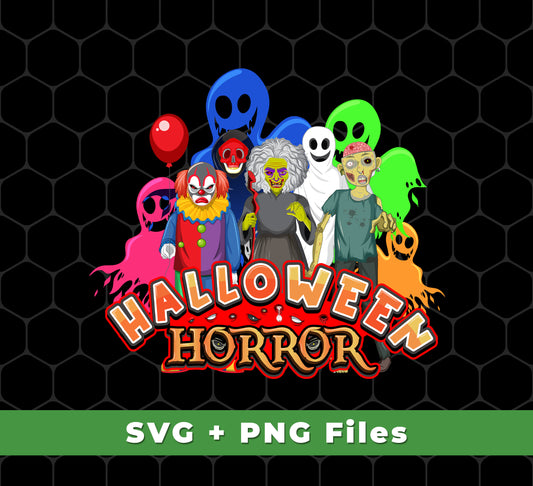 Make your Halloween decorations extra spooky with our Halloween Horror Ghosts In Halloween Party SVG and PNG files. Perfect for sublimation projects, each file is high quality for professional results.