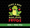 Express your love of frogs with these Just A Boy Who Love Frogs, I Love Frog, Funny Frog, Svg Files, and Png Sublimation designs. Enjoy crisp, high-definition images with great detail in both Svg Files and Png Sublimation formats. Make a statement with humor and style.