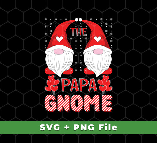 This festive Papa Gnome digital graphic set includes an Svg and Png file perfect for creating a customized decoration or gift. Enjoy this Christmas with a unique representation of the traditional "Tomte" or "Nisse" gnome.