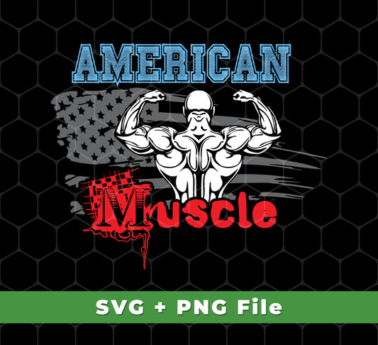 These digital files feature an American Muscle & Fitness silhouette perfect for sublimation or print and cut projects. Enjoy the precision and versatility of an SVG file along with the convenience of a PNG sublimation format. Get creative with your design projects today!