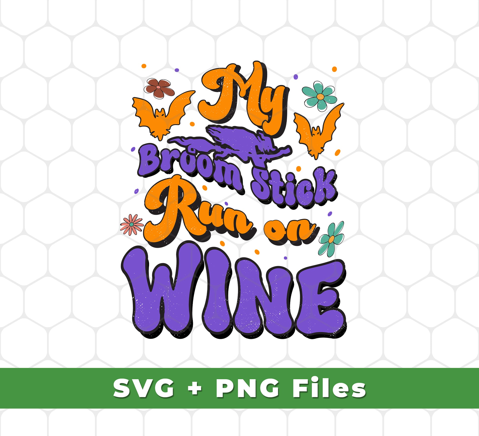 This Halloween add a touch of magic to your celebration with a Fly Broom Stick, Run On Wine Svg File and Png Sublimation from Halloween's Day. This high-quality design features a detailed image of a witch's broomstick ready for take off. Perfect for hocus-pocus themed parties or decorations.
