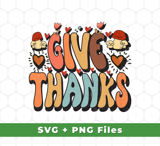 Celebrate the spirit of gratitude this Thanksgiving with this festive design! This set includes a "Give Thanks" SVG file and a "Thankful" PNG sublimation – perfect for all your holiday crafting needs.