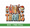 Celebrate the spirit of gratitude this Thanksgiving with this festive design! This set includes a "Give Thanks" SVG file and a "Thankful" PNG sublimation – perfect for all your holiday crafting needs.