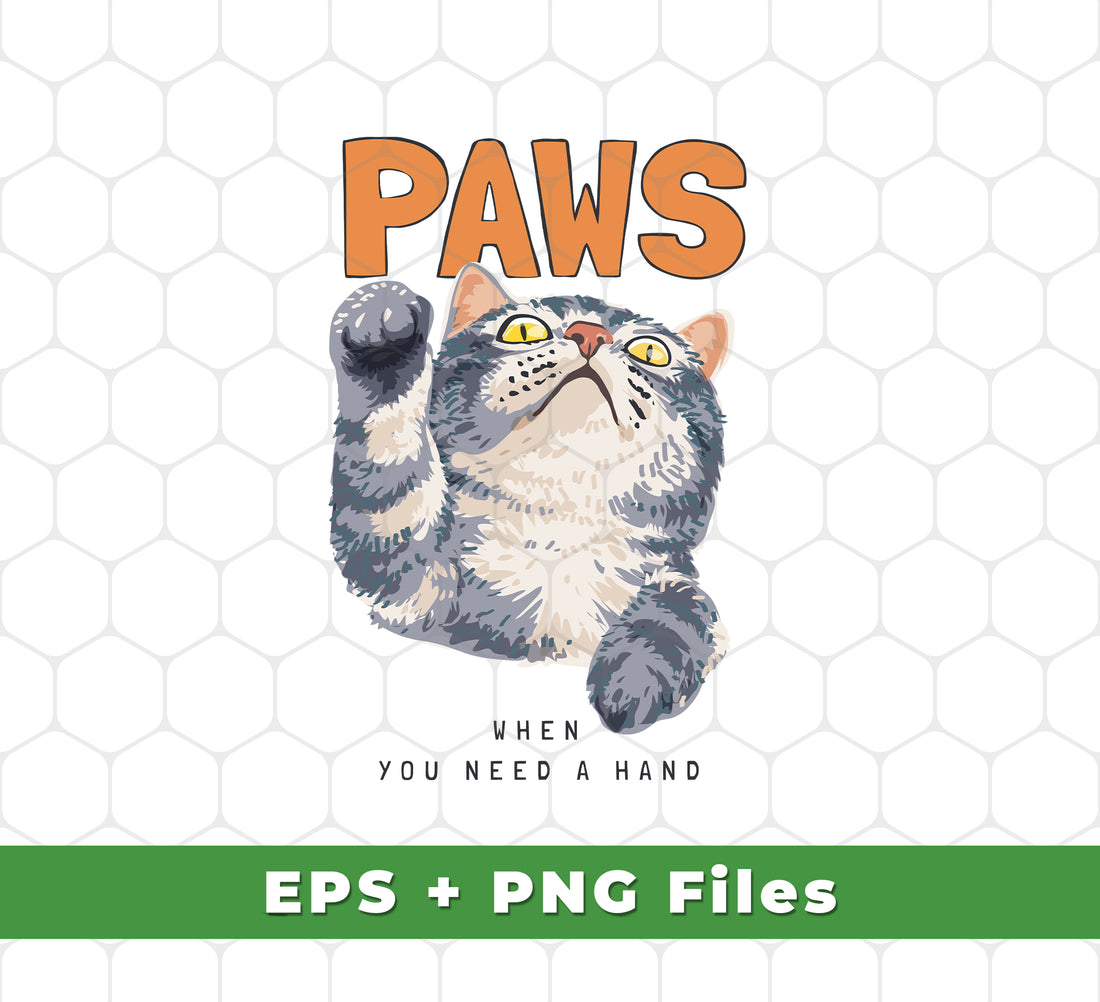 Cat Paws, When You Need A Hands, Cute Stupid Cat, Svg Files, Png Sublimation provides crisp and clean graphic files in two formats for use in any digital media project. The SVG files are optimized for vector graphics and the PNG files are suitable for digital sublimation projects. Get creative with these graphics today!