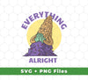 "Everything Is Alright" cartoon smiling spilled ice cream SVG and PNG sublimation images are a perfect addition to any project. Get vibrant and detailed color with this high-quality vector-based image that can be used for print, cut, and web projects. Download and use to