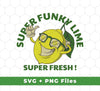 Bring a burst of color to your digital projects with these Super Funky Lime Super Fresh SVG files and PNG sublimation. The pack features five freshly-picked limes in vibrant colors, perfect for creating unique, eye-catching designs.