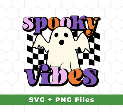 Make some spooky vibes with Ghost Groovy and Ghoul Funny Halloween SVG Files and PNG Sublimation! Create decorations and apparel with this spooky set of files and switch up your Halloween festivities.