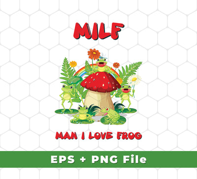 This downloadable product features MILF, Man I Love Frog, Frogs And Mushrooms, Funny Frogs, Svg Files, and Png Sublimation, in an easy-to-download format. Perfect for unique, creative uses, it's an excellent choice for those looking for an efficient and effective way to access these special files.