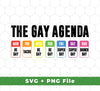 This digital design set features 6 files for your creative projects and includes The Gay Agenda, Gay All Week, Super Gay, and Brunch Gay. The files are in .svg and .png format, perfect for sublimation projects. Unleash your creativity and get ready to dazzle!