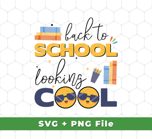 Get your school look ready with this set of Back To School, Looking Cool, Love School, Baby School, Svg Files, and Png Sublimation files. Svg Files, and Png Sublimation to help make sure your school look is cool and stylish. Get your school look ready with this set of digital files.