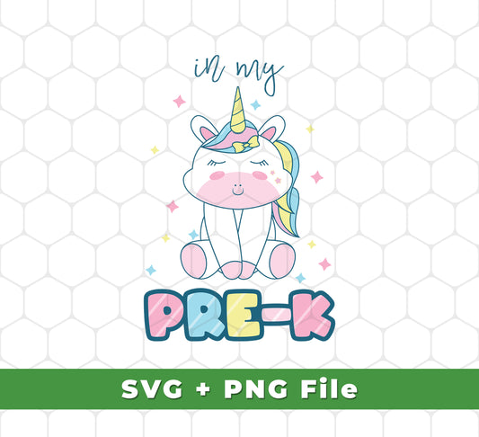 Enjoy Gift In My Pre-K's adorable Baby Unicorn - perfect for making custom designs. This package includes Unicorn Cute Svg Files and Png Sublimation. Easily create the perfect custom design for whatever your project requires.