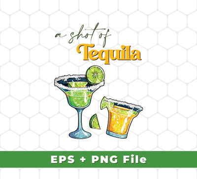 Treat yourself to a classic tequila shot with this set of SVG and PNG files. Featuring a shot of tequila, tequila wine, lime and salt, you'll be able to recreate a delicious drink in no time. Sublimation ensures professional resolution and quality with each use.