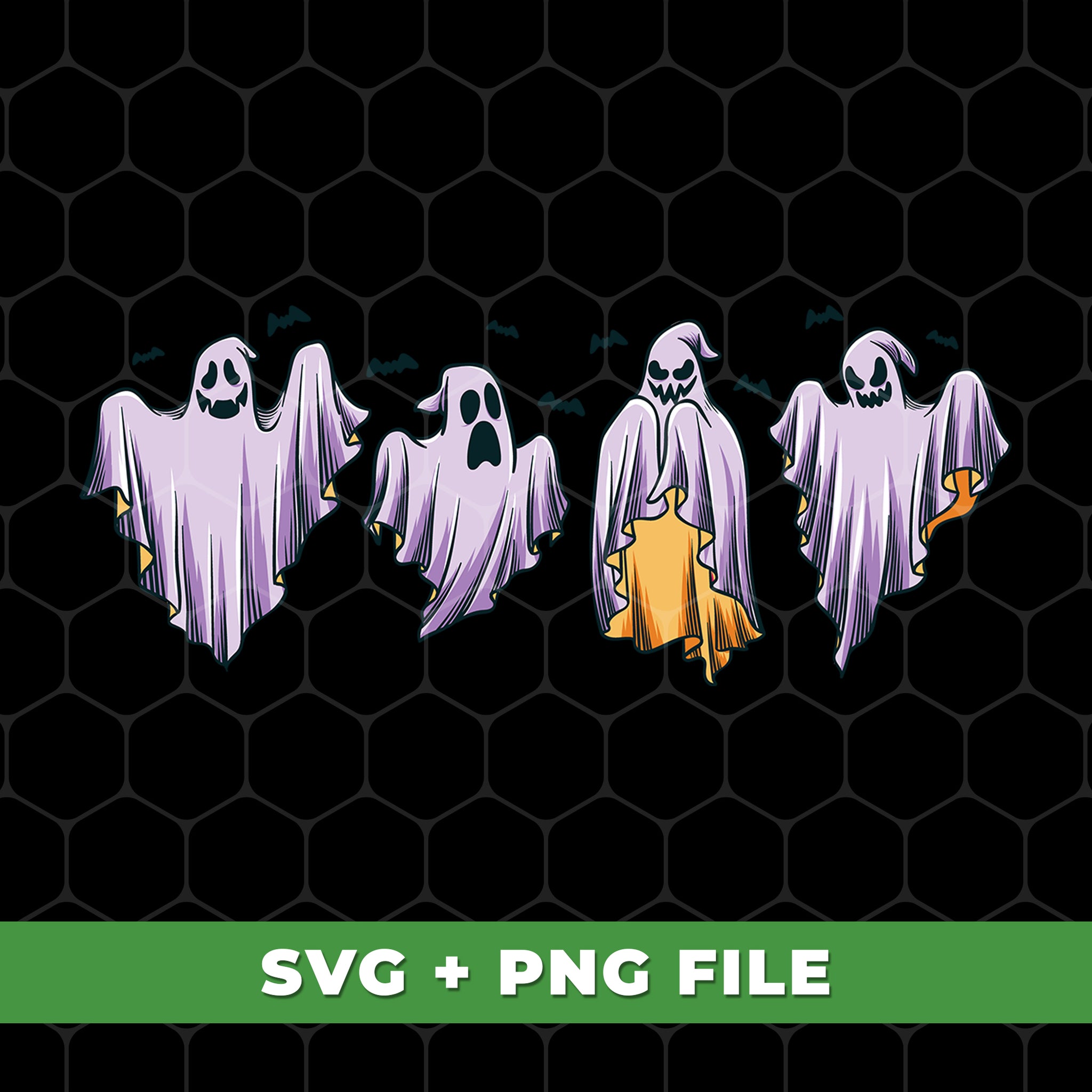 This five-pack of digital art featuring Horror Spooky, Funny Spooky, Funny Four Boo, SVG files, and PNG sublimation can add a spooky and whimsical touch to your design projects. Perfect for Halloween decor and apparel, these digital art files are sure to make a statement.