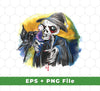 This set of five Skeleton-themed designs includes Halloween, Eagle, and Watercolor themed SVG files and PNGs for sublimation printing. Ideal for custom apparel and similar projects, the high-quality design files provide a detailed, artistic finish.