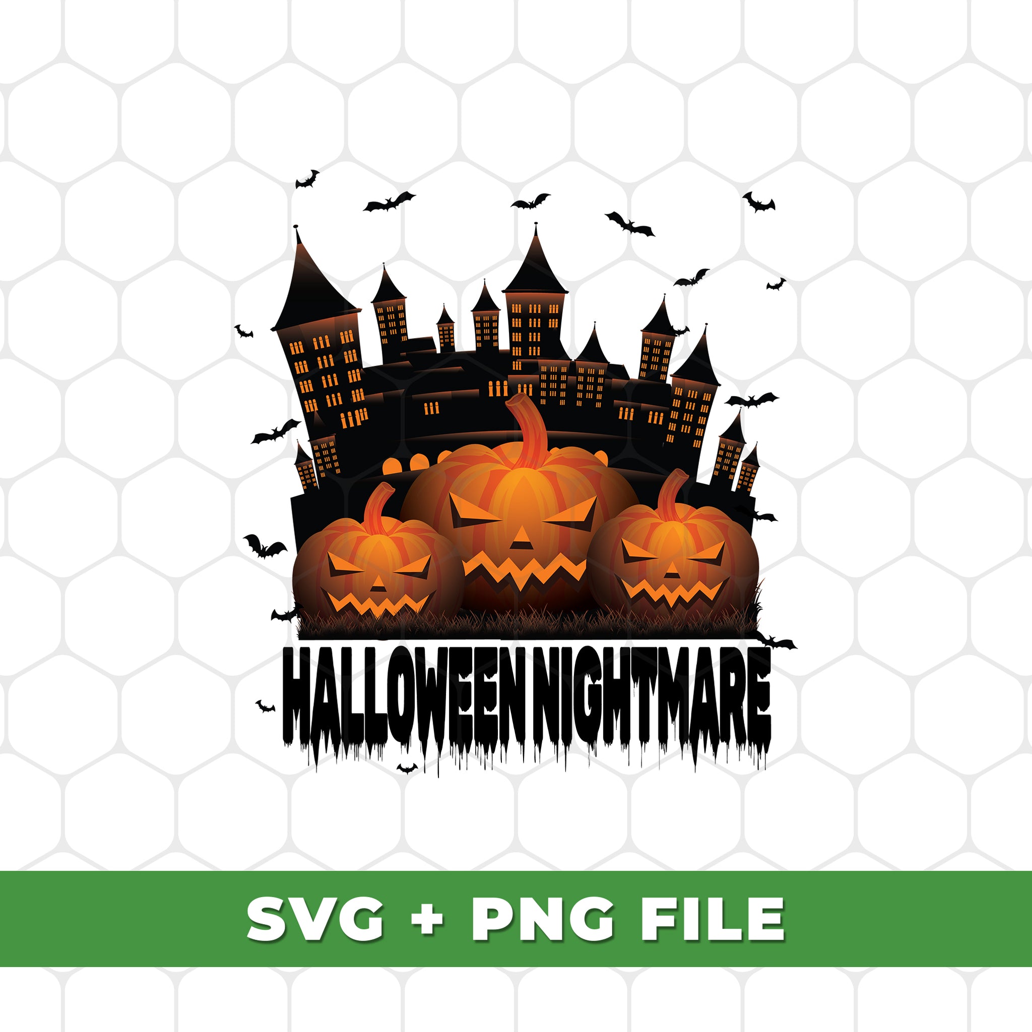 Halloween Nigthmare, Dread Castle, Horror Pumpkin, Svg Files, Png Subl ...
