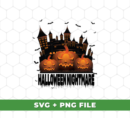 This Halloween, enjoy enhanced designs with the Halloween Nigthmare, Dread Castle, Horror Pumpkin, SVG Files, and PNG Sublimation collection. Create unique and vibrant graphics for any project, with SVG and PNG files for easy print and cut designs. Turn your Halloween into a spooky nightmare!