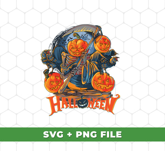 This set of digital files is perfect for decorating any Halloween party. Included are svg and png files of horror pumpkin images, as well as a pumkpin-man graphic. Add a spooky touch to your celebration with these sublimation designs.