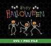 Make Halloween spookier with this set of Happy Halloween, Skeleton Dancing, Funny Halloween Svg Files and Png Sublimation. Perfect for party decorations, this set is sure to make any Halloween gathering memorable.