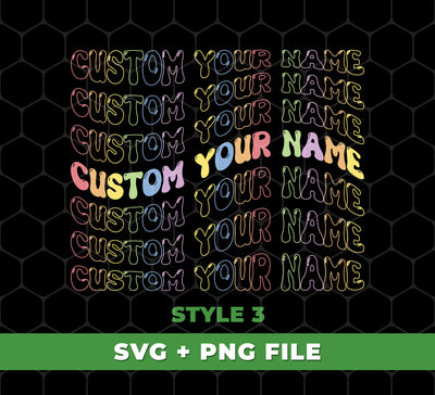 Custom Name Groovy Style, Custom Your Name Groovy Font, Svg Files, Png Sublimation