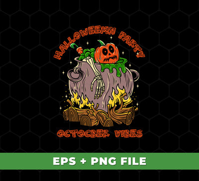 Bring some October Vibes to your Halloween party with this Horror Pumpkin Svg Files and Png Sublimation. Perfect for creating decorations or t-shirts for horror themed parties!