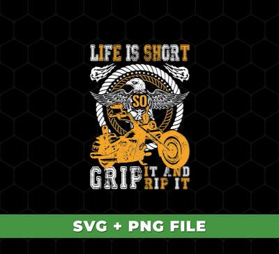 Our Life Is Short, So Grip It And Rip It Retro Eagle Motorbike Svg Files and Png Sublimation are designed with precision and care for smooth transitions and sharp lines. Enjoy the convenience of a professional-quality motorbike image for your next project.