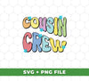 Discover unique Cousin Crew, Groovy Cousin, Best Of Cousin and Sublimation designs! Try a SVG or PNG file for printing quality graphics on all surfaces. Get creative with the perfect combination of images and colors!