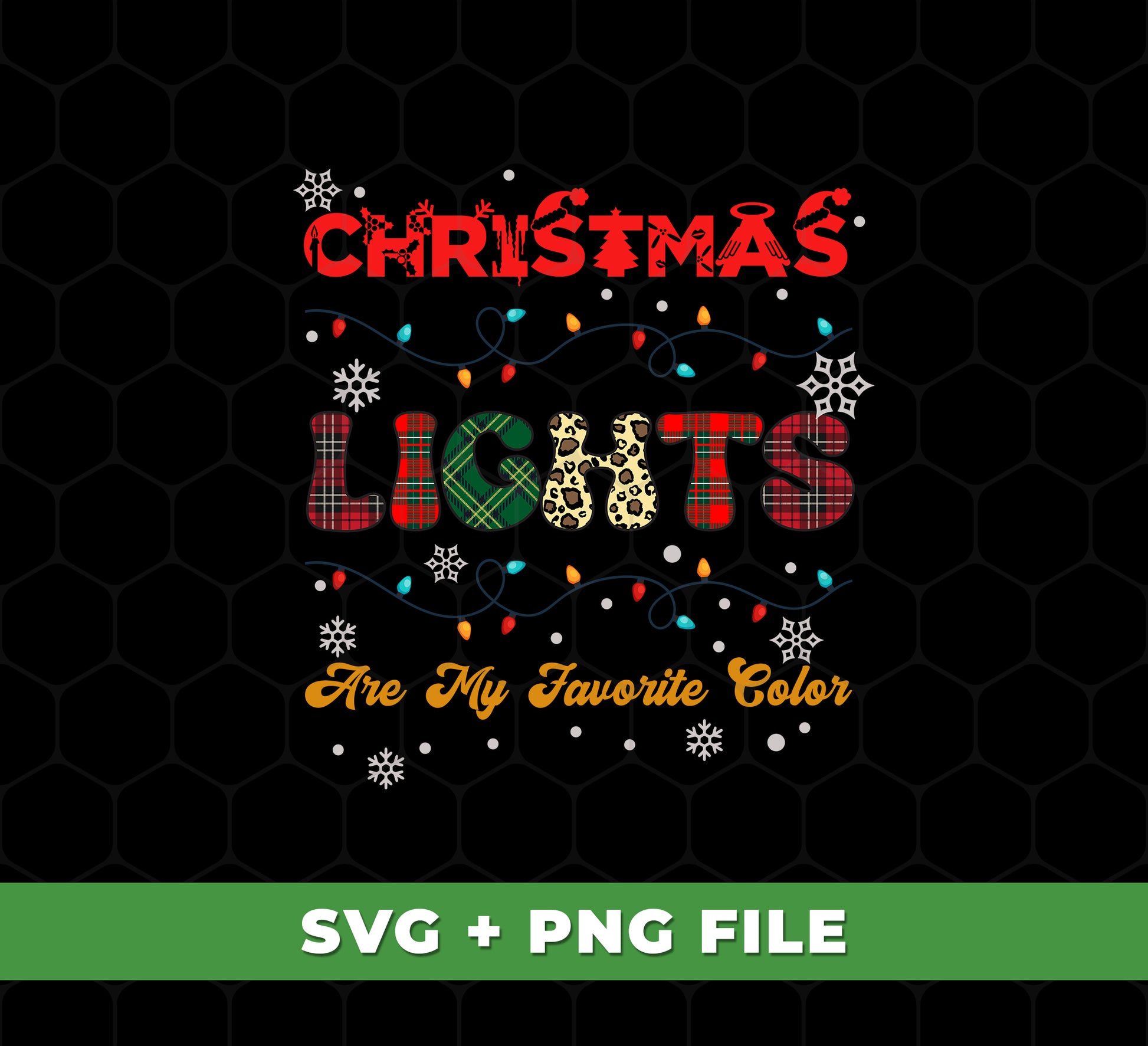 Make your Christmas decorations stand out with the Christmas Lights Are My Favorite Color, Caro Xmas, Trendy Xmas, Svg Files, and Png Sublimation set. With these five files, you'll have everything you need for a creative and trendy Christmas look that will have your guests impressed!