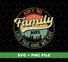 Our Ain't No Family Like The One We Got, Family Trip 2023 SVG & PNG Sublimation bundle brings the joy of a family trip and togetherness directly to your home. This bundle includes 4 essential files, an SVG for cutting, a PNG for printing, and two other files for fabric. Enjoy your family and make memories confidently and with ease.