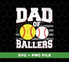 This bundle features a unique Baseball Sport Dad of Ballers Retro Baseball Player design, including both SVG and PNG files ready for you to use for sublimation printing. Enjoy creating unique projects with these professional-grade images!