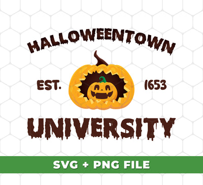 Halloweentown, Est 1653, Horror Pumpkin, Halloween, Digital Files, Png Sublimation