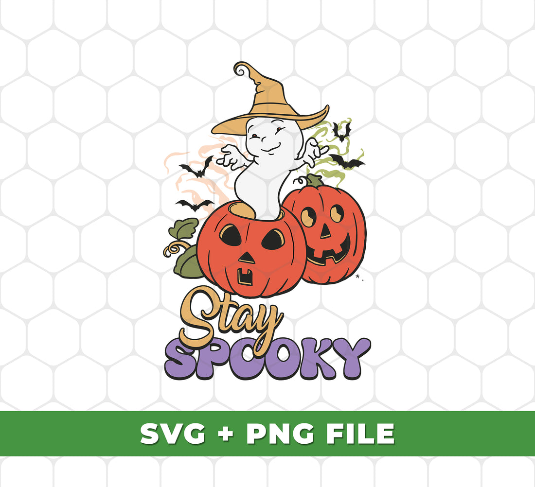 Stay Spooky, Boo From Pumpkin, Funny Boo Wear A Hat, Digital Files, Png Sublimation
