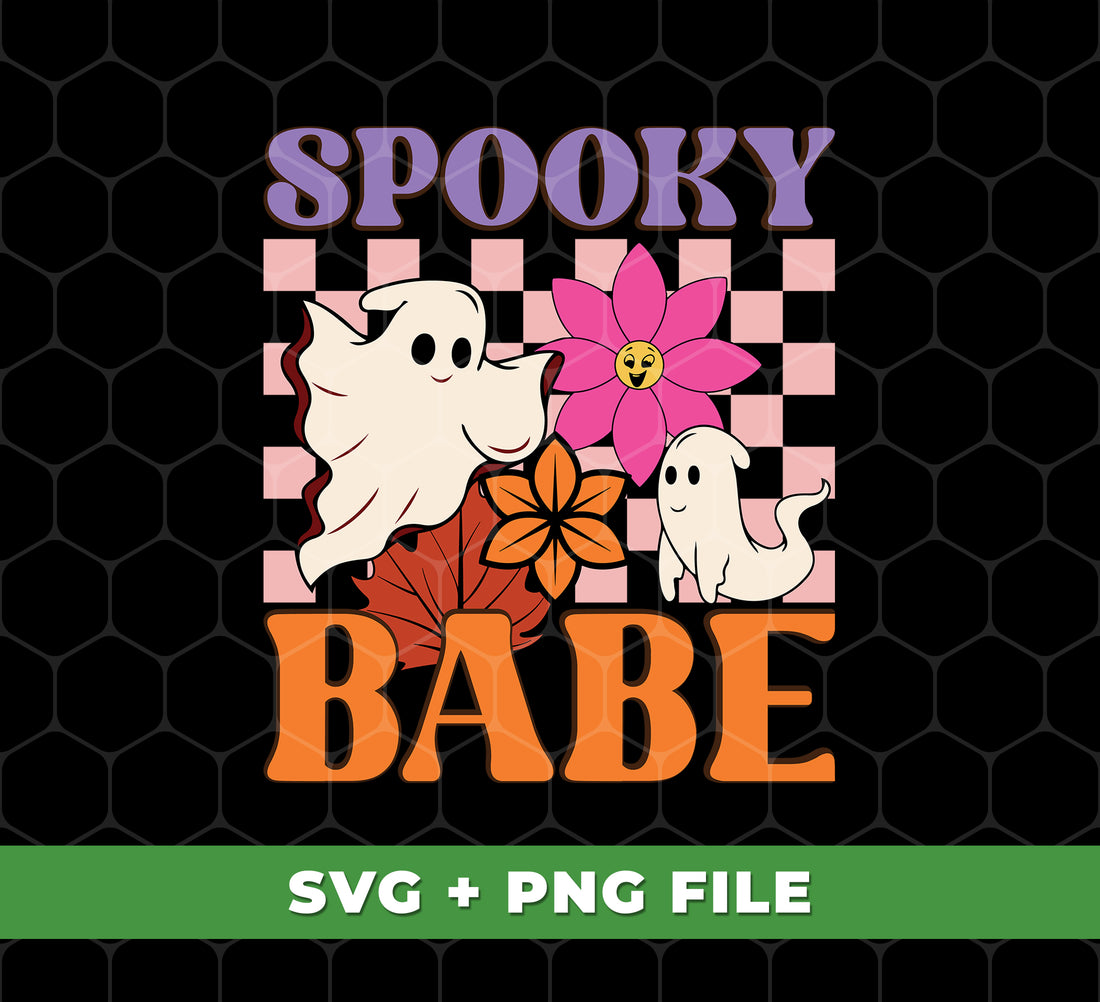 Spooky Babe, Boo Crew, Groovy Halloween, Boo With Flower, Digital Files, Png Sublimation