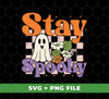 Stay Spooky, Groovy Halloween, Boo With Flower, Digital Files, Png Sublimation