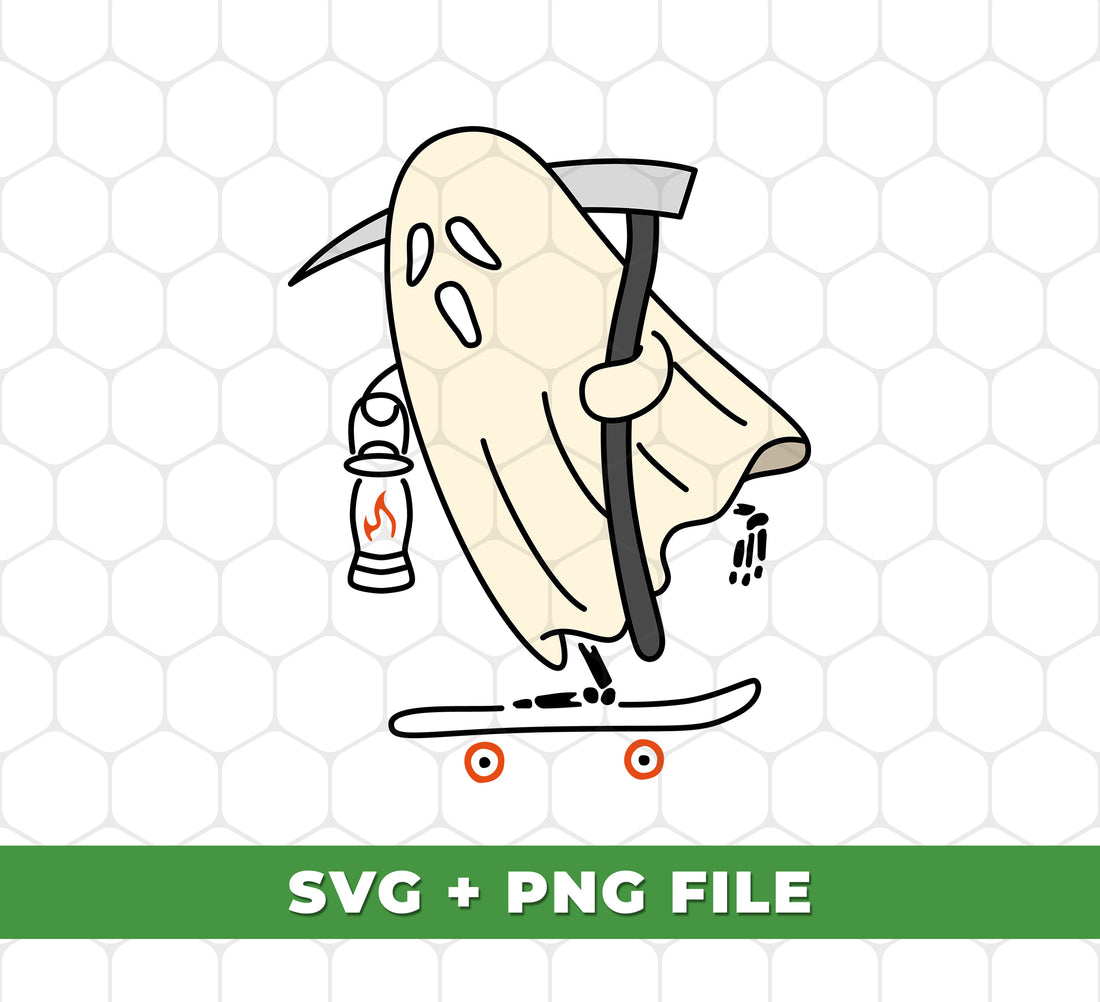 Boo Death, Boo Ghost, Cute Grim Reaper, Boo Skater, Digital Files, Png Sublimation
