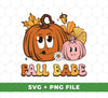 Fall Babe, Love Fall, Cute Pumpkin, Groovy Pumpkin, Digital Files, Png Sublimation