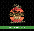 Celebrate the past with this limited-edition collection of vintage-style 1984 Birthday designs. You'll get a 1984 Motorbike with Digital Files and PNG Sublimation to give a classic look to your project. Make your design shine with this timeless collection.