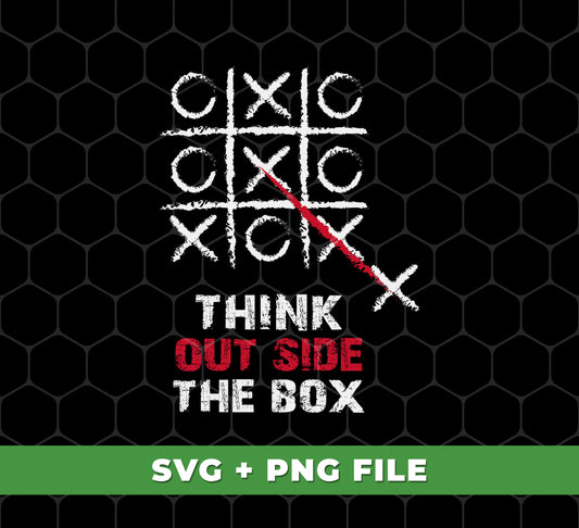 Think Outside The Box with this Tic-Tac-Toe Game. Create your own Think What You Want game experience with Digital Files, including Png Sublimation for a truly unique and personalized experience.