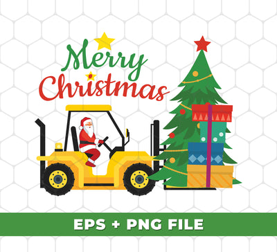This digital file is perfect for those seeking to add a unique touch to their holiday decorations. The design features Santa driving a tractor with a festive Xmas farmer background. The file comes in digital PNG sublimation format for easy use.